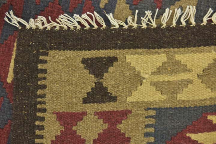 5' x 8' 6 Hand Woven Kilim Maymana Wool Rug