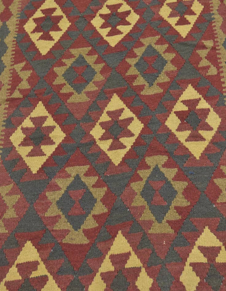 Detail image of 5' 2 x 8' 2  Hand Woven Kilim Maymana Wool Rug