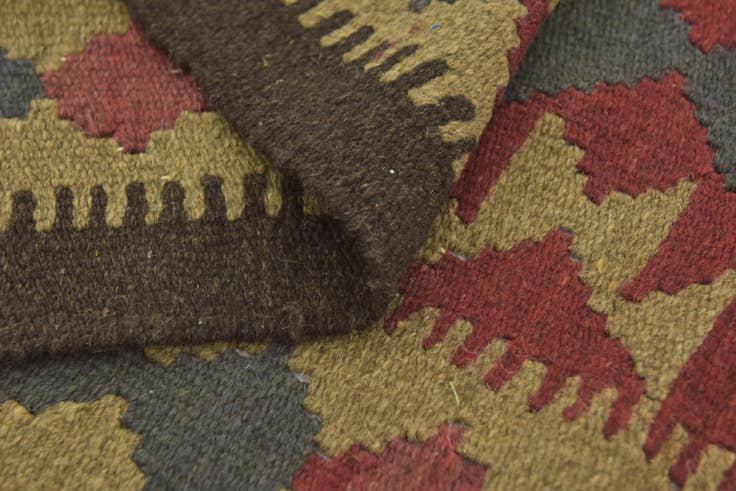 Detail image of 5' 2 x 8' 2 Hand Woven Kilim Maymana Wool Rug
