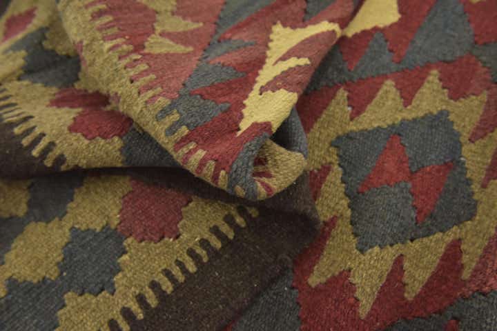5' 2 x 8' 2 Hand Woven Kilim Maymana Wool Rug