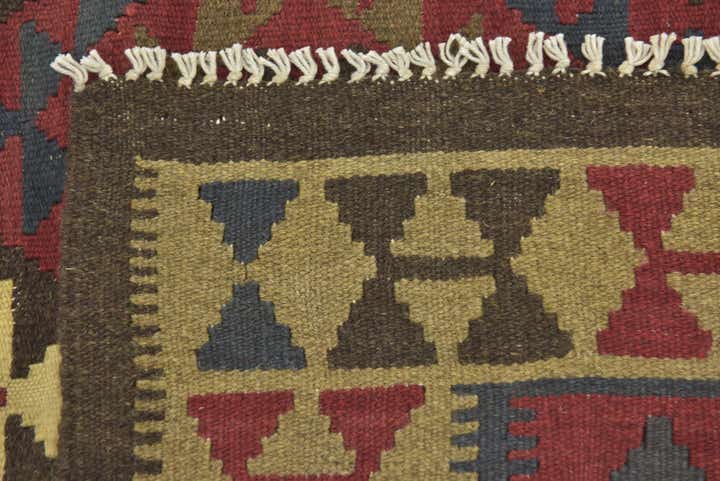5' 8 x 8' 2 Hand Woven Kilim Maymana Wool Rug