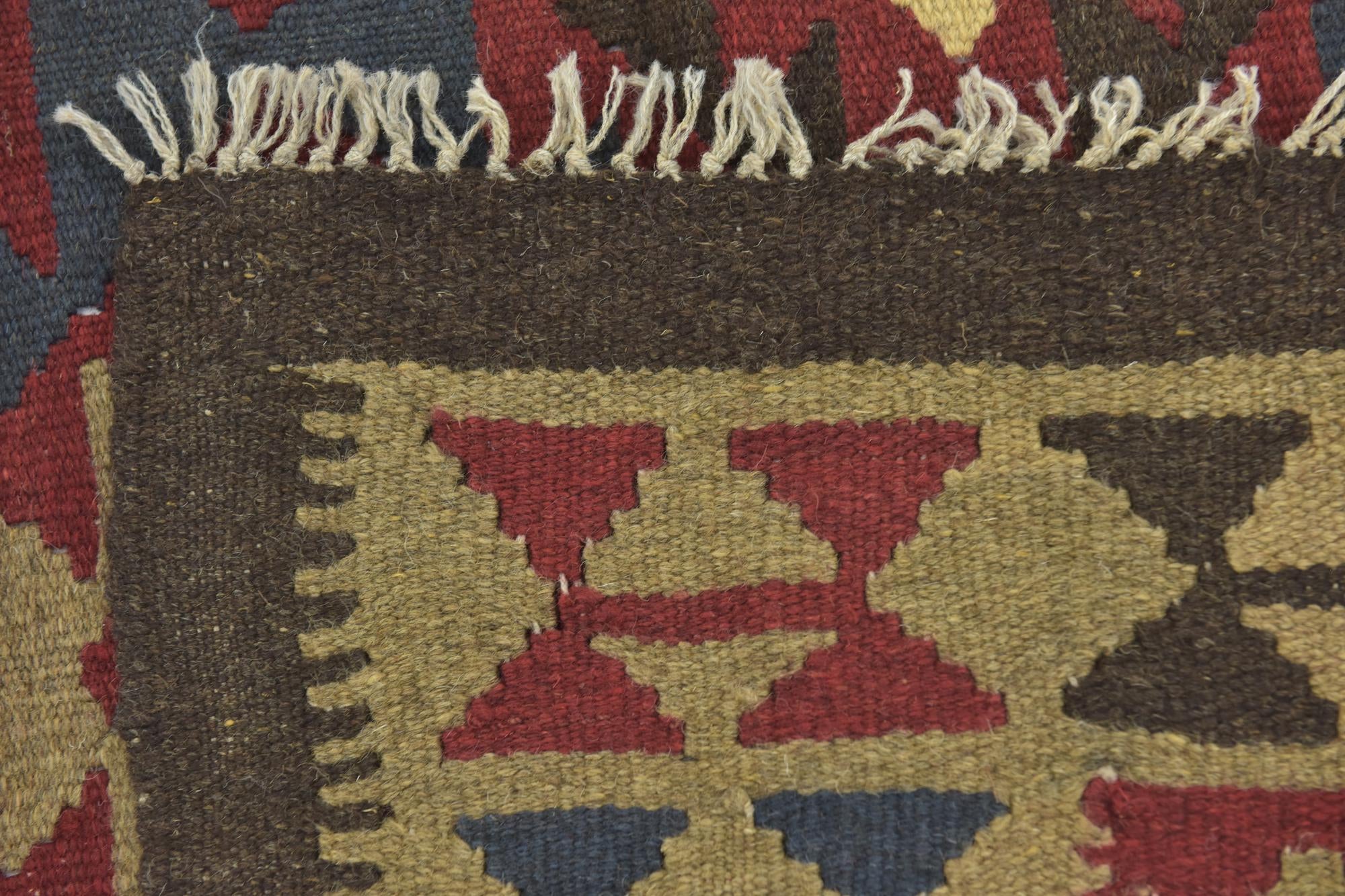 4' 9 x 8' 2 Hand Woven Kilim Maymana Wool Rug