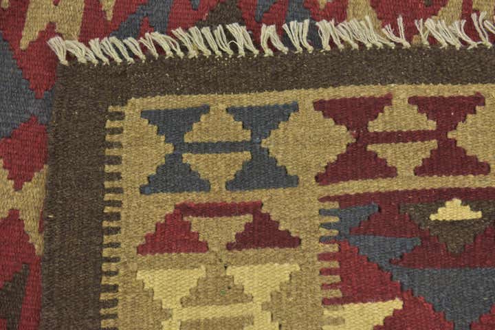 5' 3 x 8' 3 Hand Woven Kilim Maymana Wool Rug