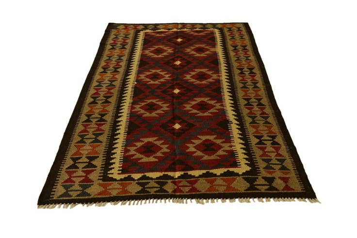 Detail image of 5' x 8' 2 Hand Woven Kilim Maymana Wool Rug