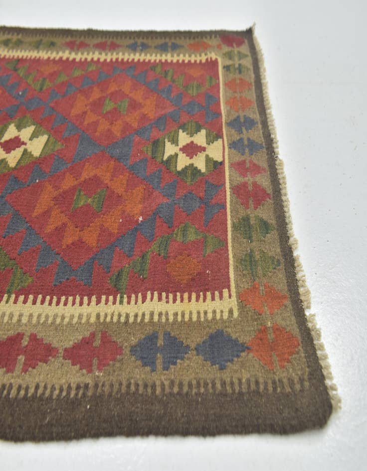 Detail image of 3' 6 x 6' 8  Hand Woven Kilim Maymana Wool Rug