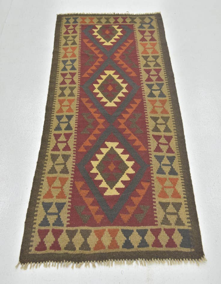 Detail image of 3' 5 x 5' 2  Hand Woven Kilim Maymana Wool Rug