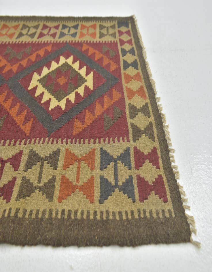 Detail image of 3' 5 x 5' 2  Hand Woven Kilim Maymana Wool Rug