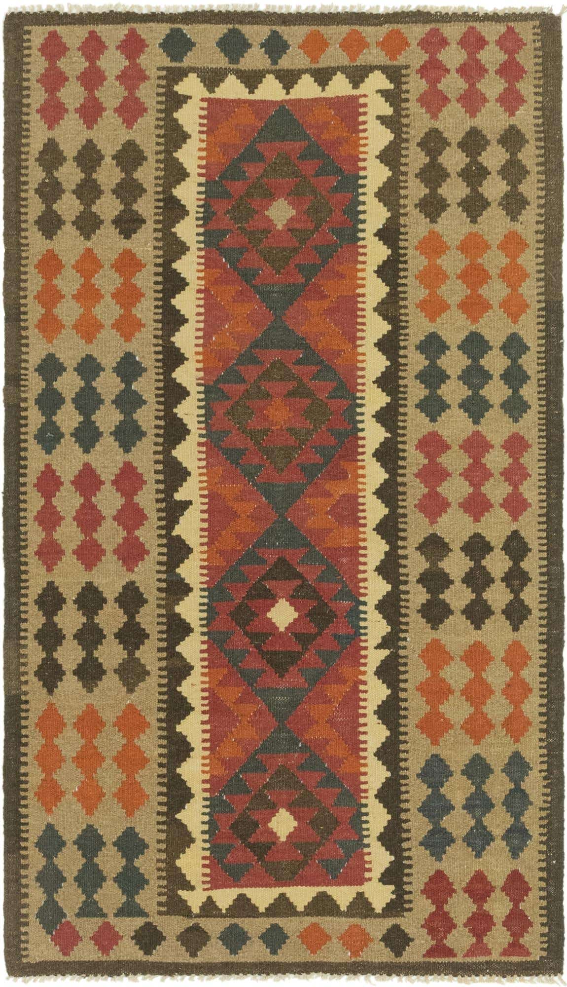 3' 6 x 6' Hand Woven Kilim Maymana Wool Rug
