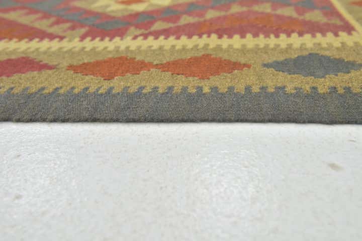 3' 2 x 4' 10 Hand Woven Kilim Maymana Wool Rug