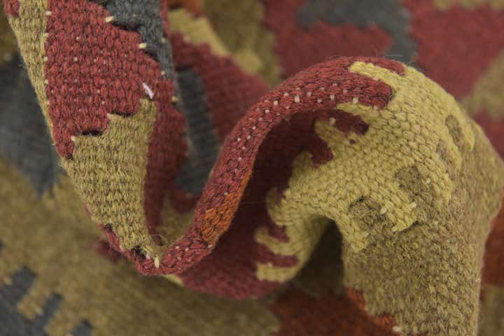 3' 2 x 4' 10 Hand Woven Kilim Maymana Wool Rug