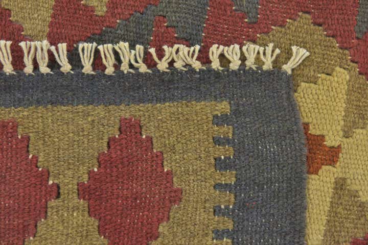 3' 2 x 4' 10 Hand Woven Kilim Maymana Wool Rug