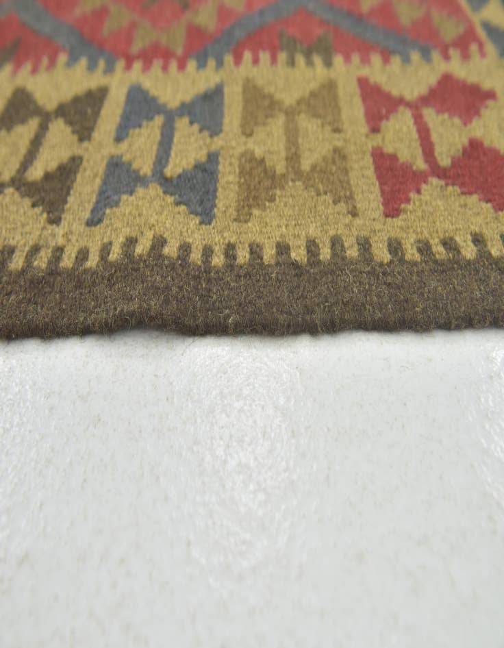 Detail image of 3' 4 x 4' 10 Hand Woven Kilim Maymana Wool Rug
