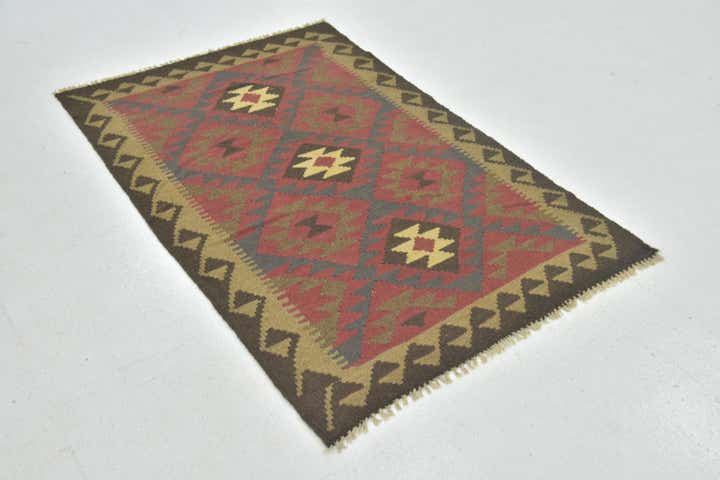 3' 3 x 5' Hand Woven Kilim Maymana Wool Rug