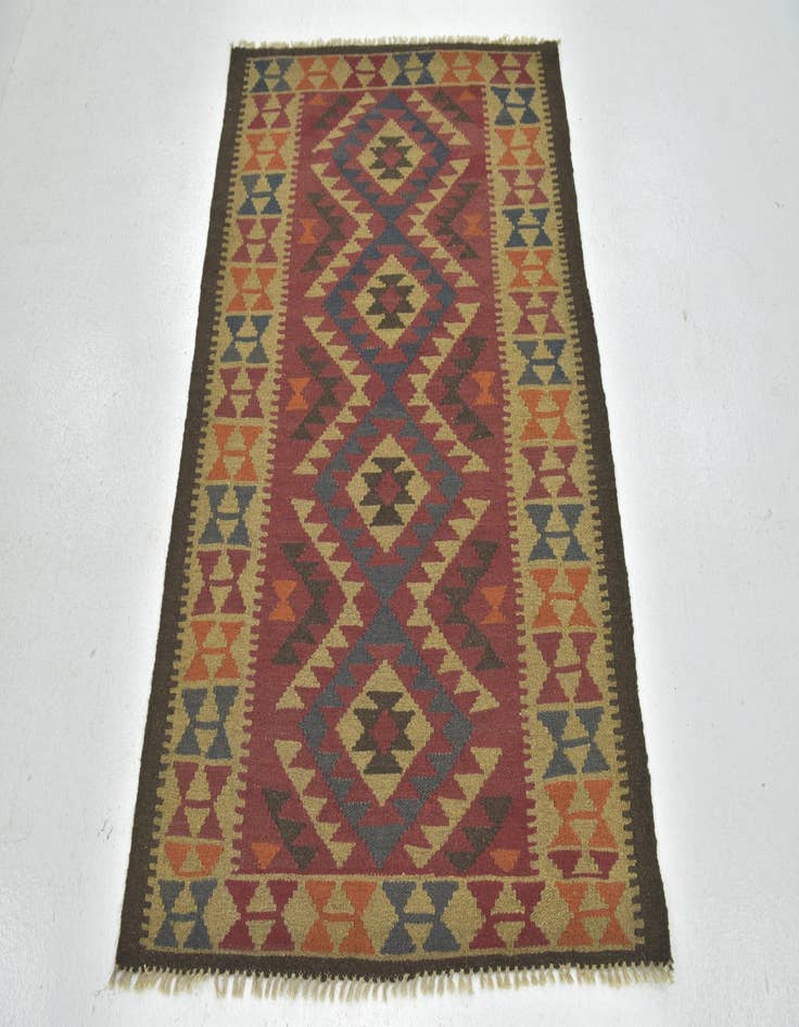 Detail image of 3' 4 x 4' 8  Hand Woven Kilim Maymana Wool Rug