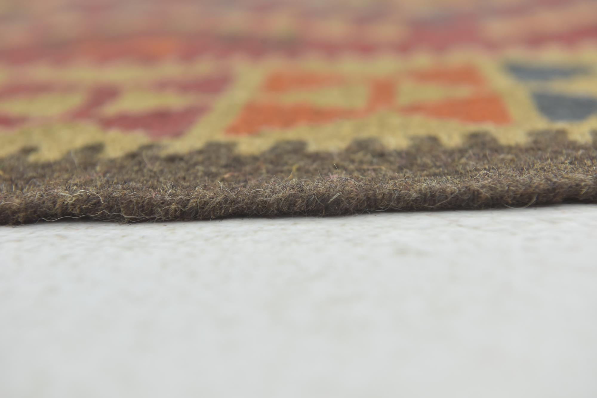 3' 4 x 4' 8 Hand Woven Kilim Maymana Wool Rug