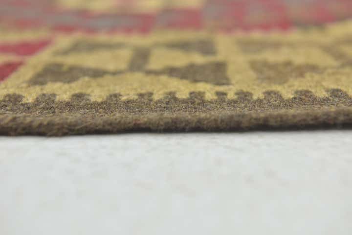 3' 4 x 4' 10 Hand Woven Kilim Maymana Wool Rug