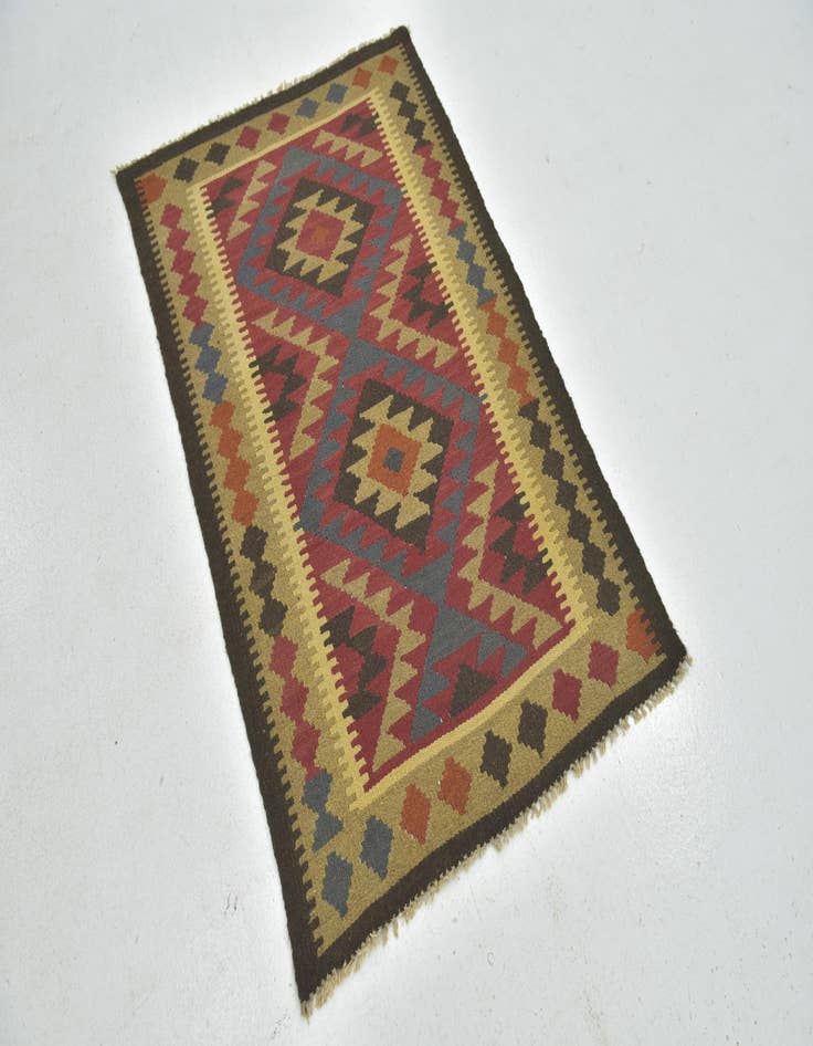 Detail image of 3' 2 x 5'  Hand Woven Kilim Maymana Wool Rug