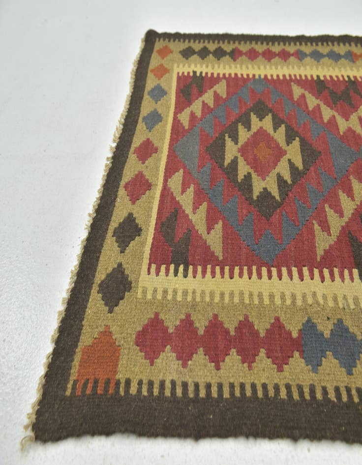 Detail image of 3' 2 x 5'  Hand Woven Kilim Maymana Wool Rug