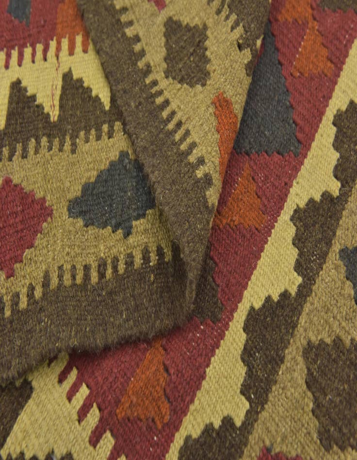 Detail image of 3' 5 x 4' 10  Hand Woven Kilim Maymana Wool Rug