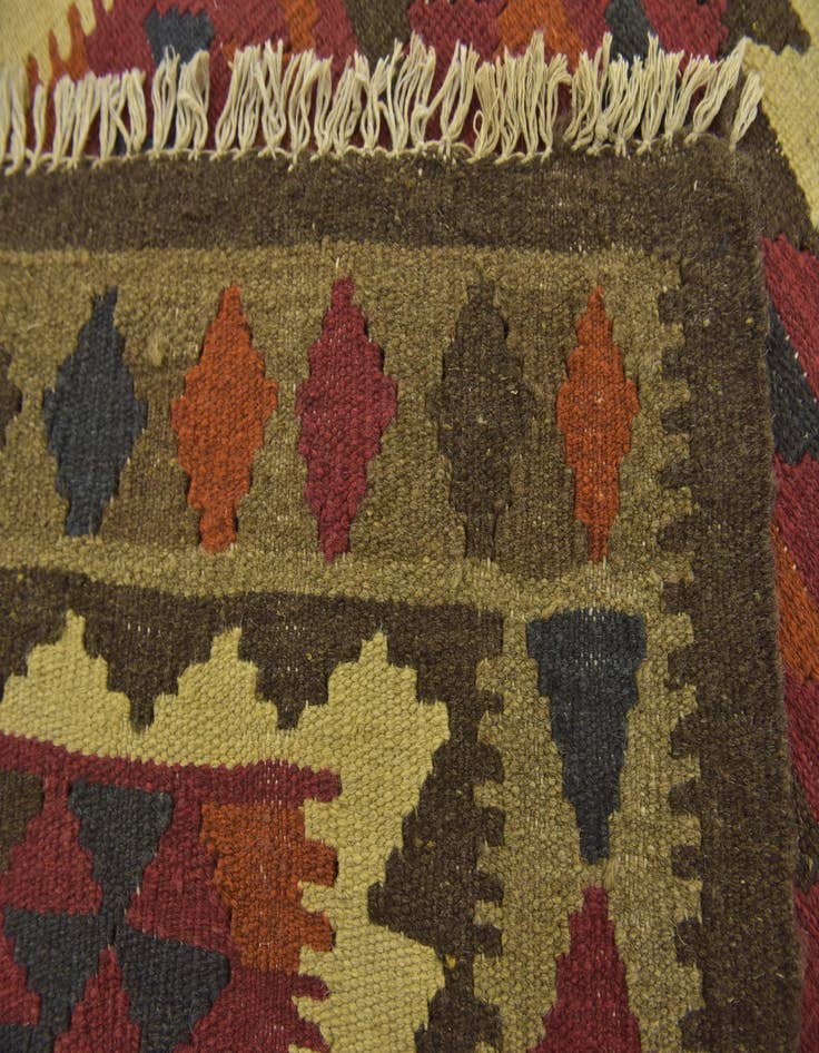 Detail image of 3' 5 x 4' 10  Hand Woven Kilim Maymana Wool Rug