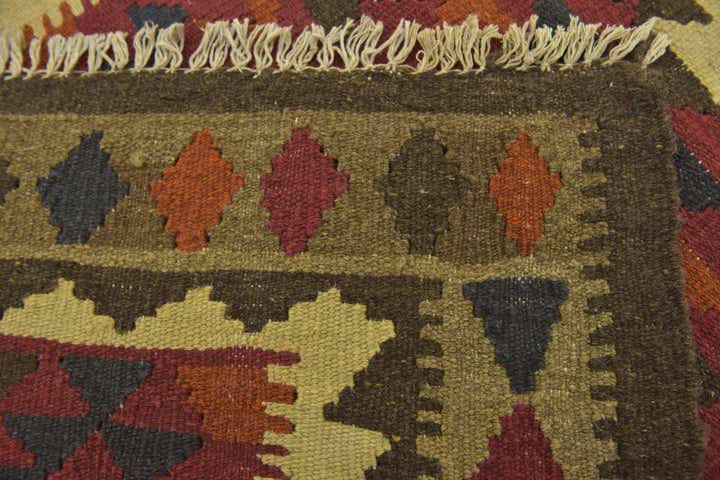 3' 5 x 4' 10 Hand Woven Kilim Maymana Wool Rug