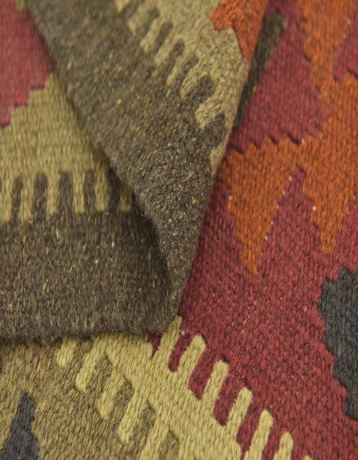 Detail image of 3' 5 x 4' 10  Hand Woven Kilim Maymana Wool Rug