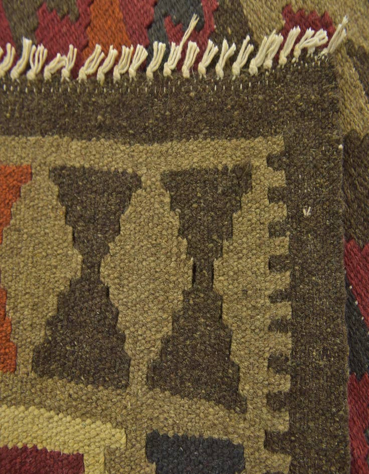 Detail image of 3' 5 x 4' 10  Hand Woven Kilim Maymana Wool Rug
