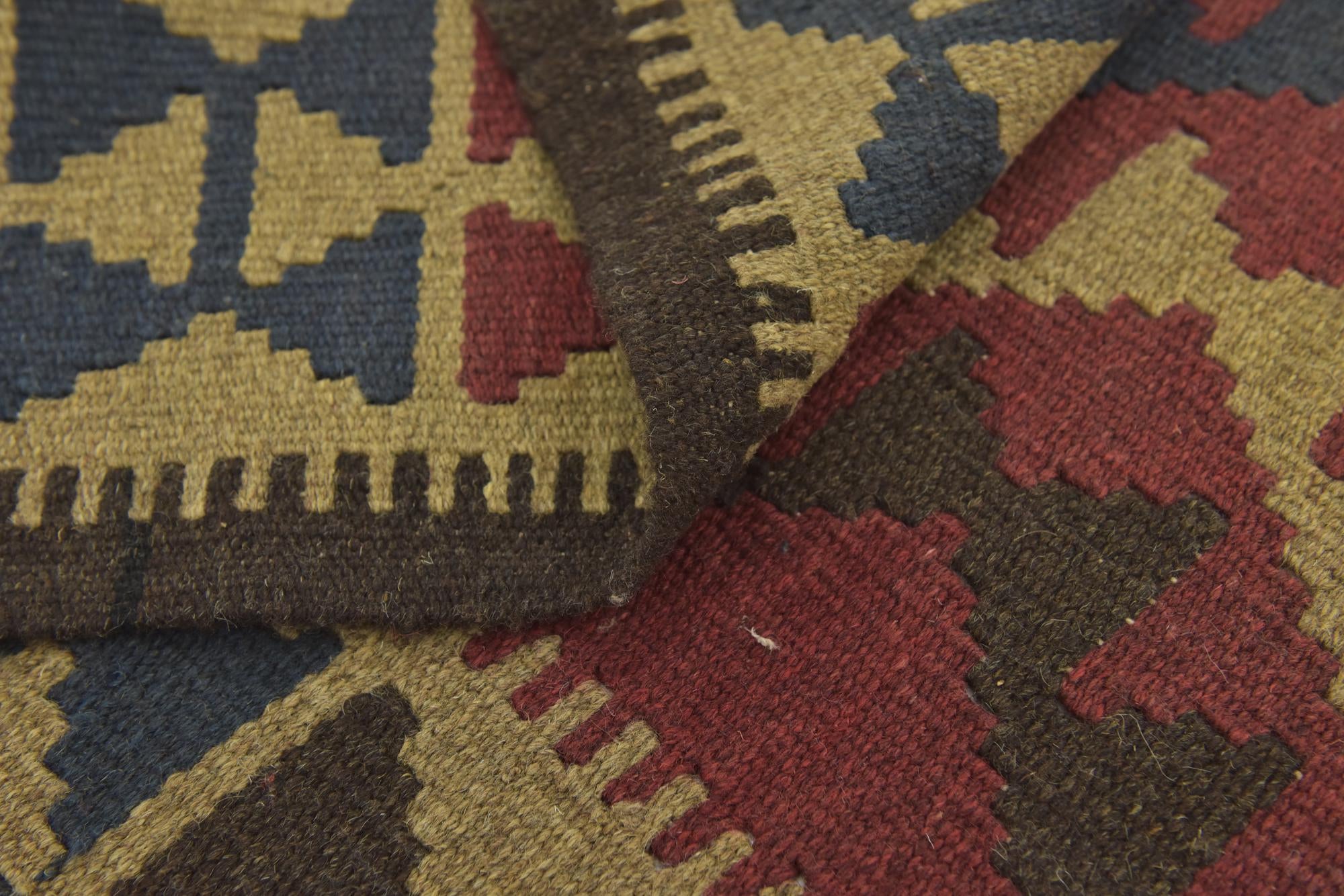3' 4 x 5' Hand Woven Kilim Maymana Wool Rug