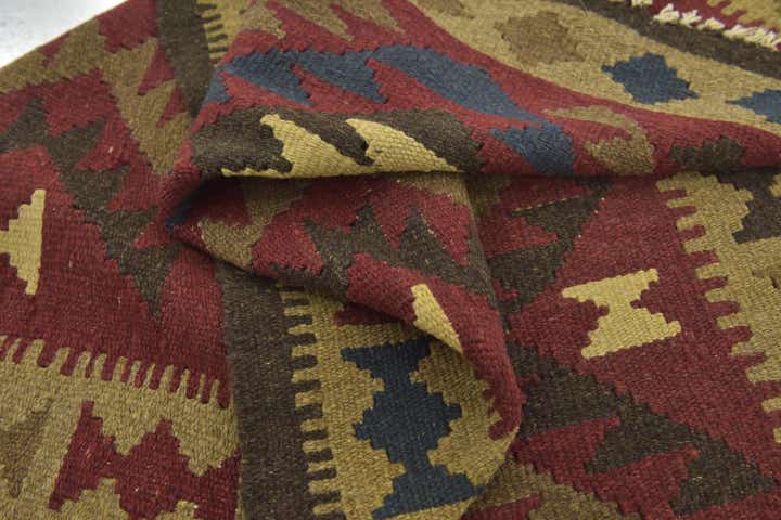 3' 4 x 5' Hand Woven Kilim Maymana Wool Rug