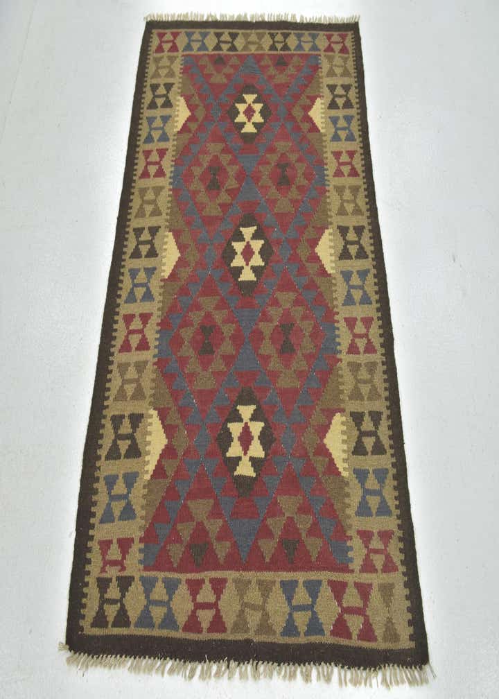 3' 7 x 4' 10 Hand Woven Kilim Maymana Wool Rug