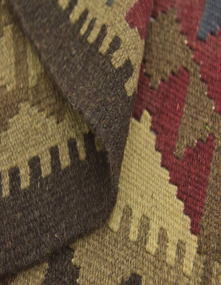 Detail image of 3' 7 x 4' 10 Hand Woven Kilim Maymana Wool Rug