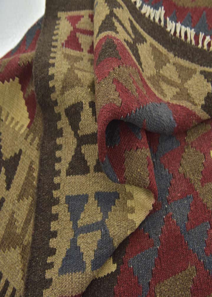 3' 7 x 4' 10 Hand Woven Kilim Maymana Wool Rug