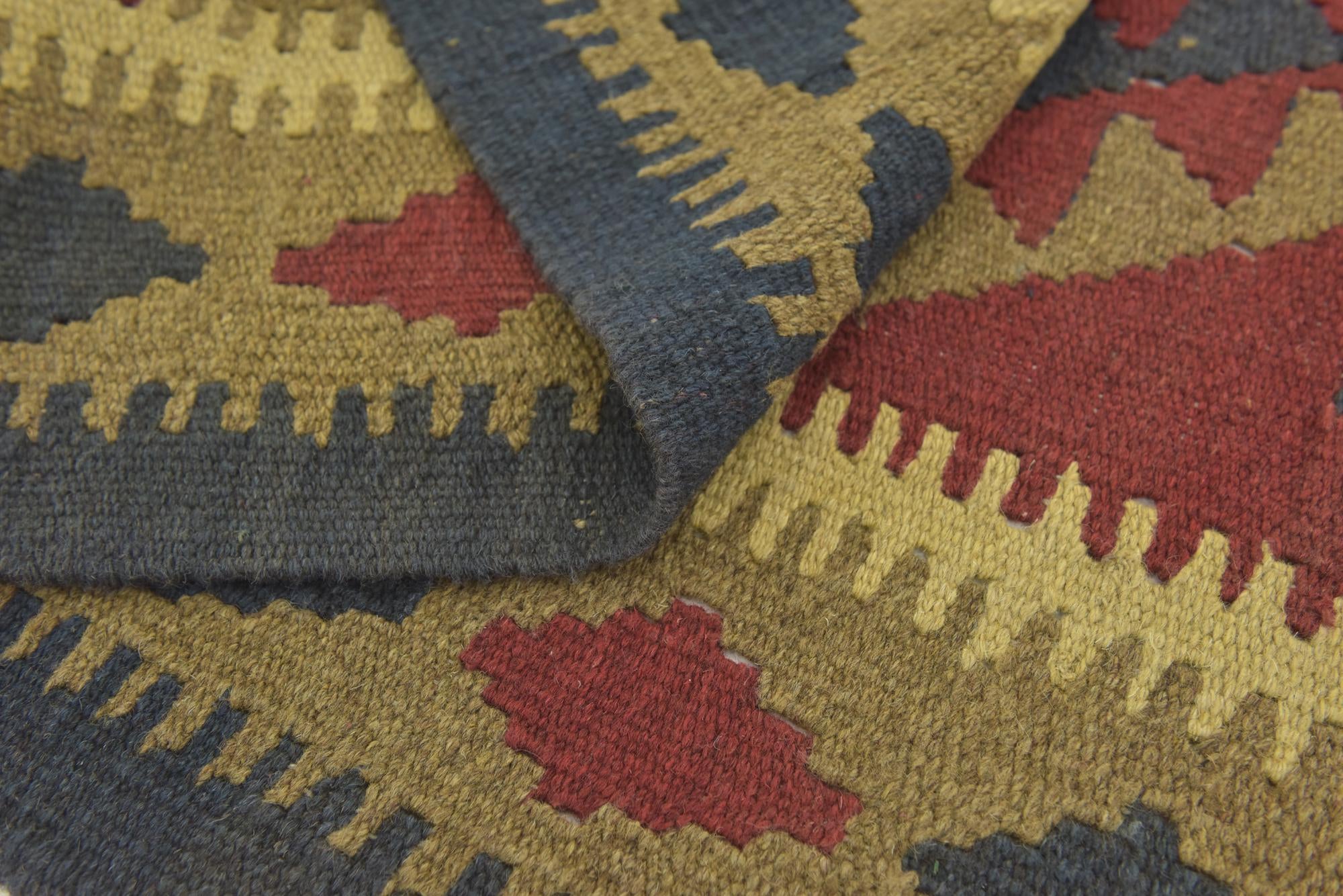 3' 5 x 4' 10 Hand Woven Kilim Maymana Wool Rug