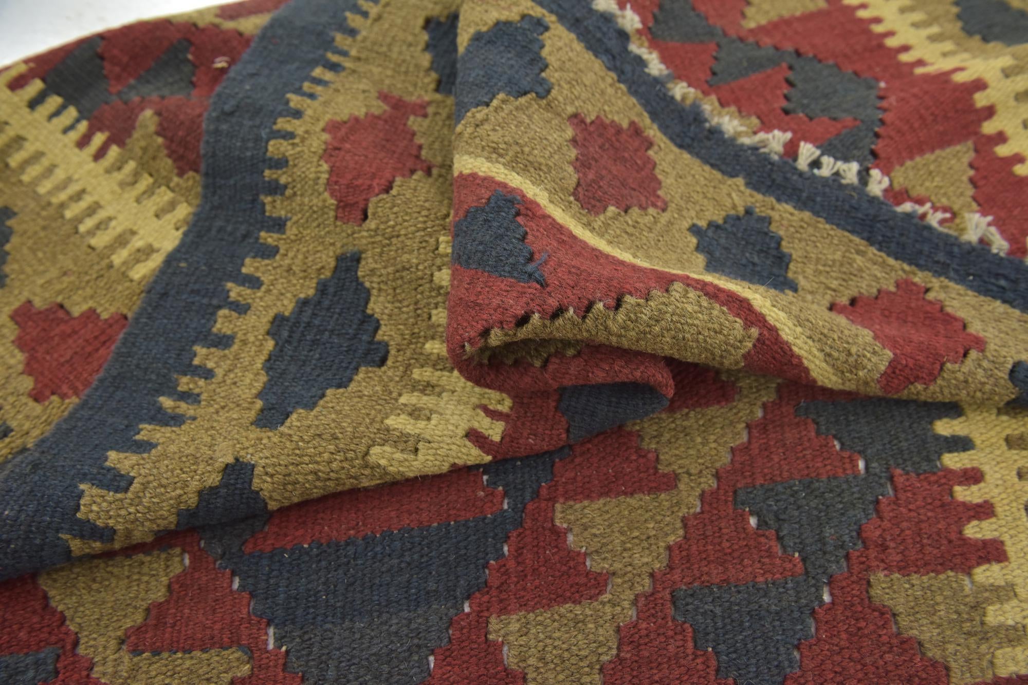 3' 5 x 4' 10 Hand Woven Kilim Maymana Wool Rug