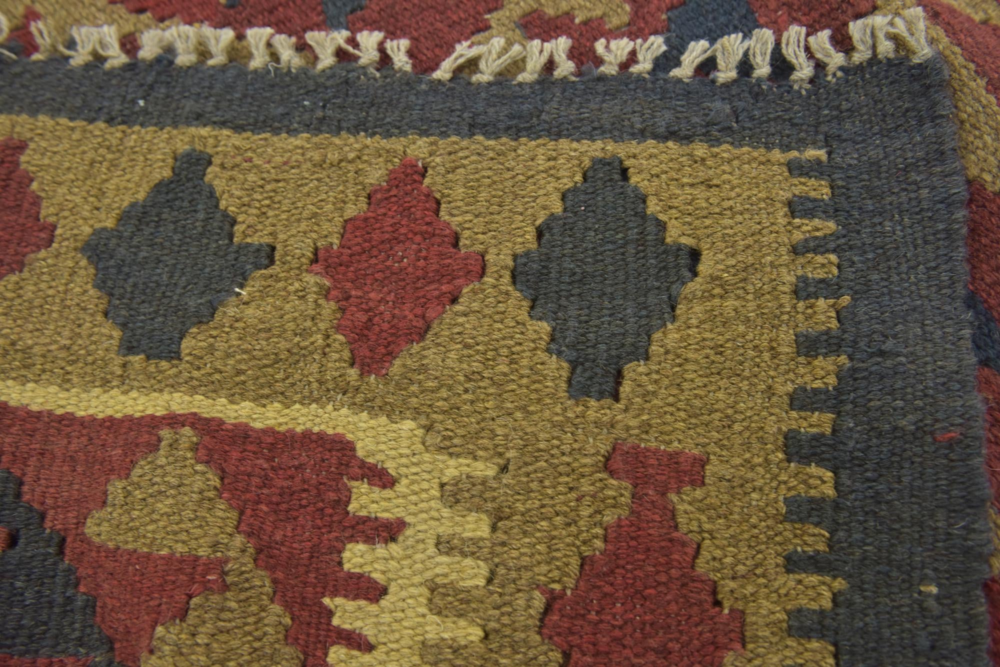 3' 5 x 4' 10 Hand Woven Kilim Maymana Wool Rug