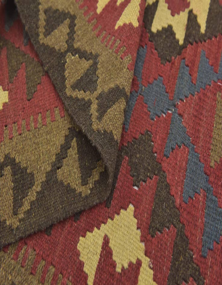 Detail image of 3' 4 x 4' 10  Hand Woven Kilim Maymana Wool Rug