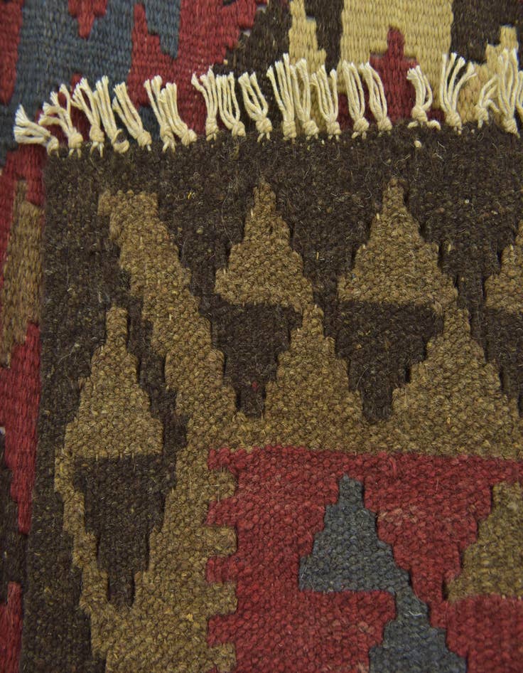 Detail image of 3' 4 x 4' 10  Hand Woven Kilim Maymana Wool Rug