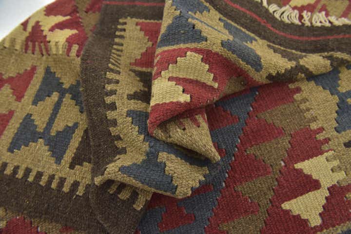 3' 2 x 4' 8 Hand Woven Kilim Maymana Wool Rug