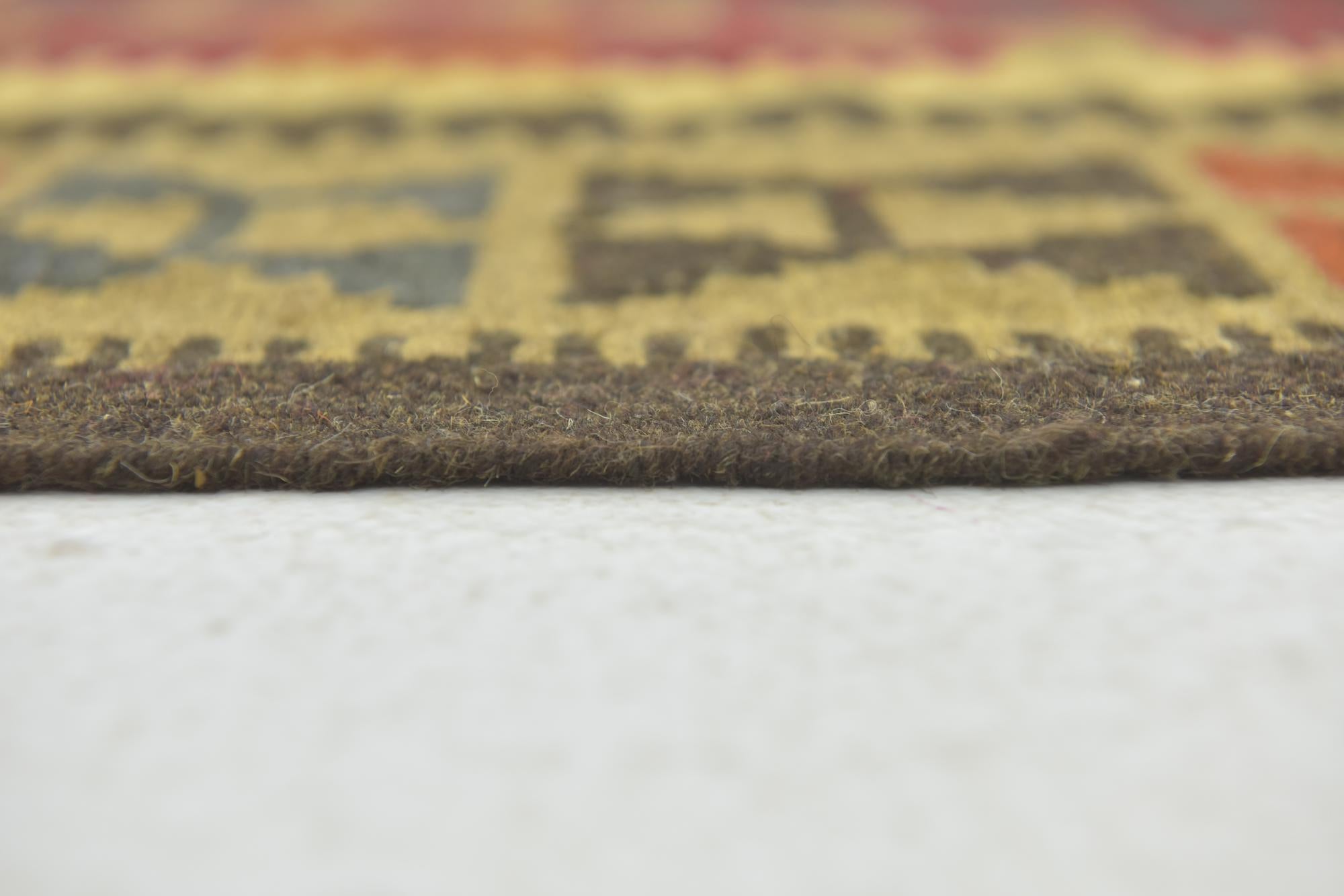 3' 4 x 4' 8 Hand Woven Kilim Maymana Wool Rug