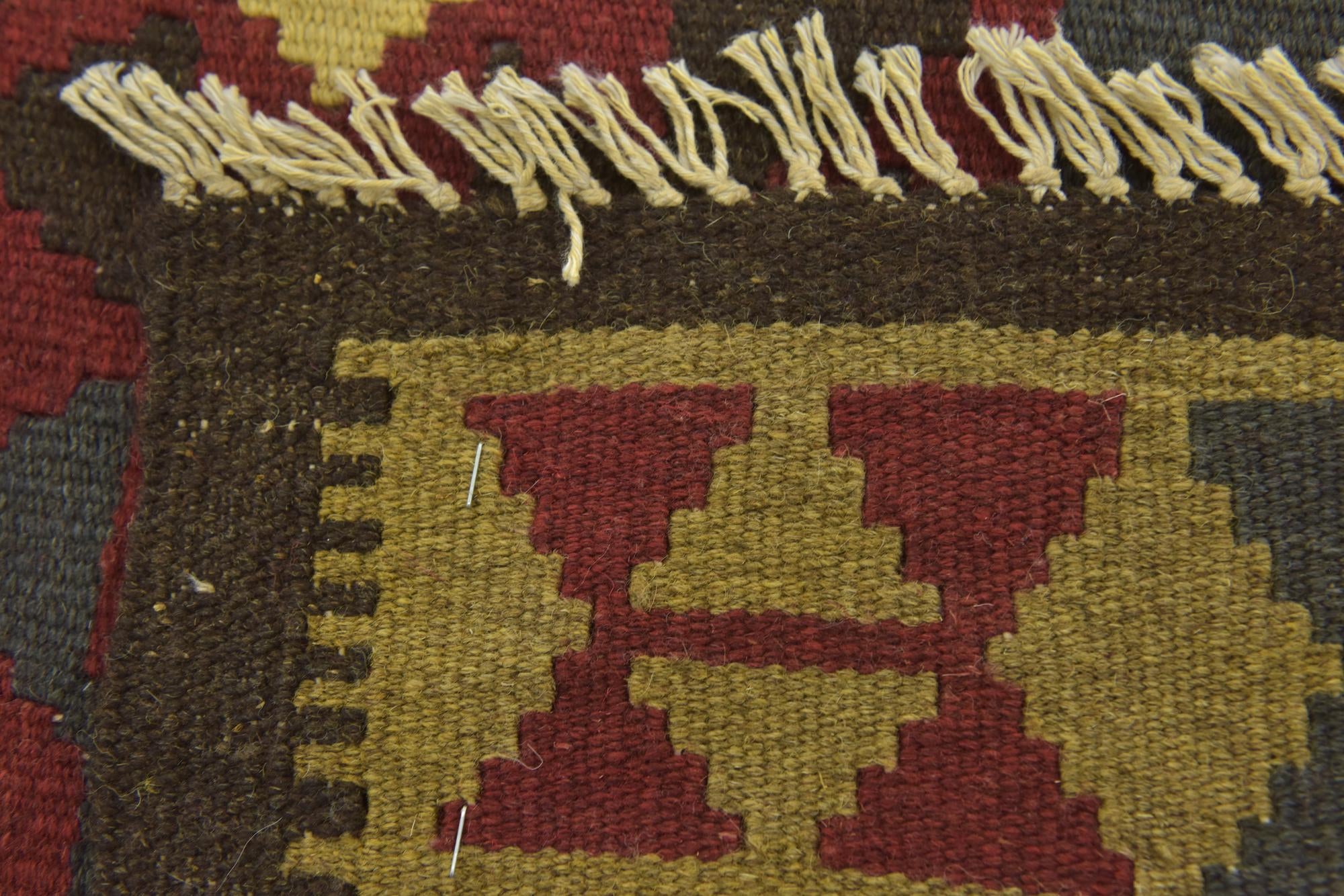 3' 4 x 4' 8 Hand Woven Kilim Maymana Wool Rug