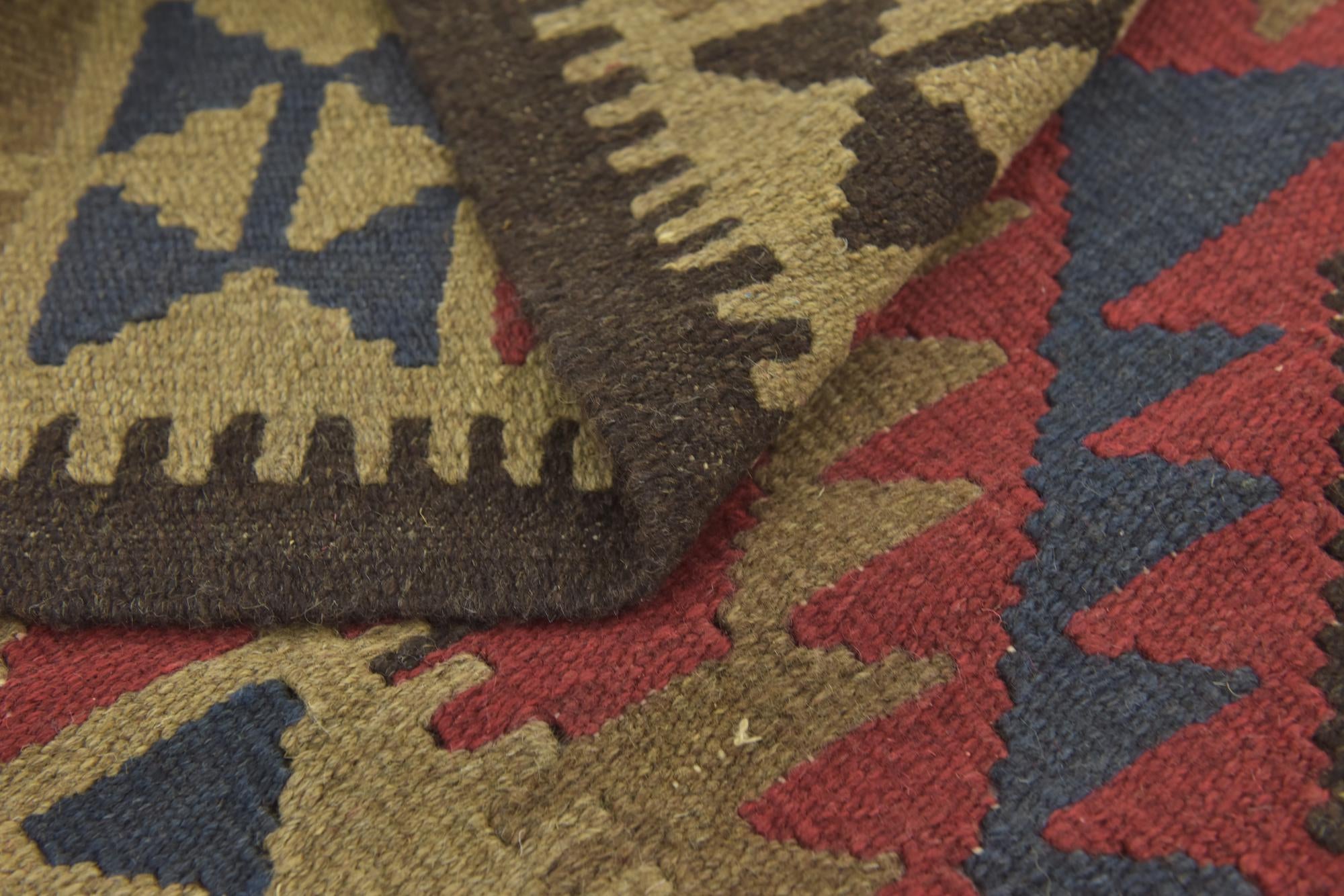 3' 6 x 4' 10 Hand Woven Kilim Maymana Wool Rug