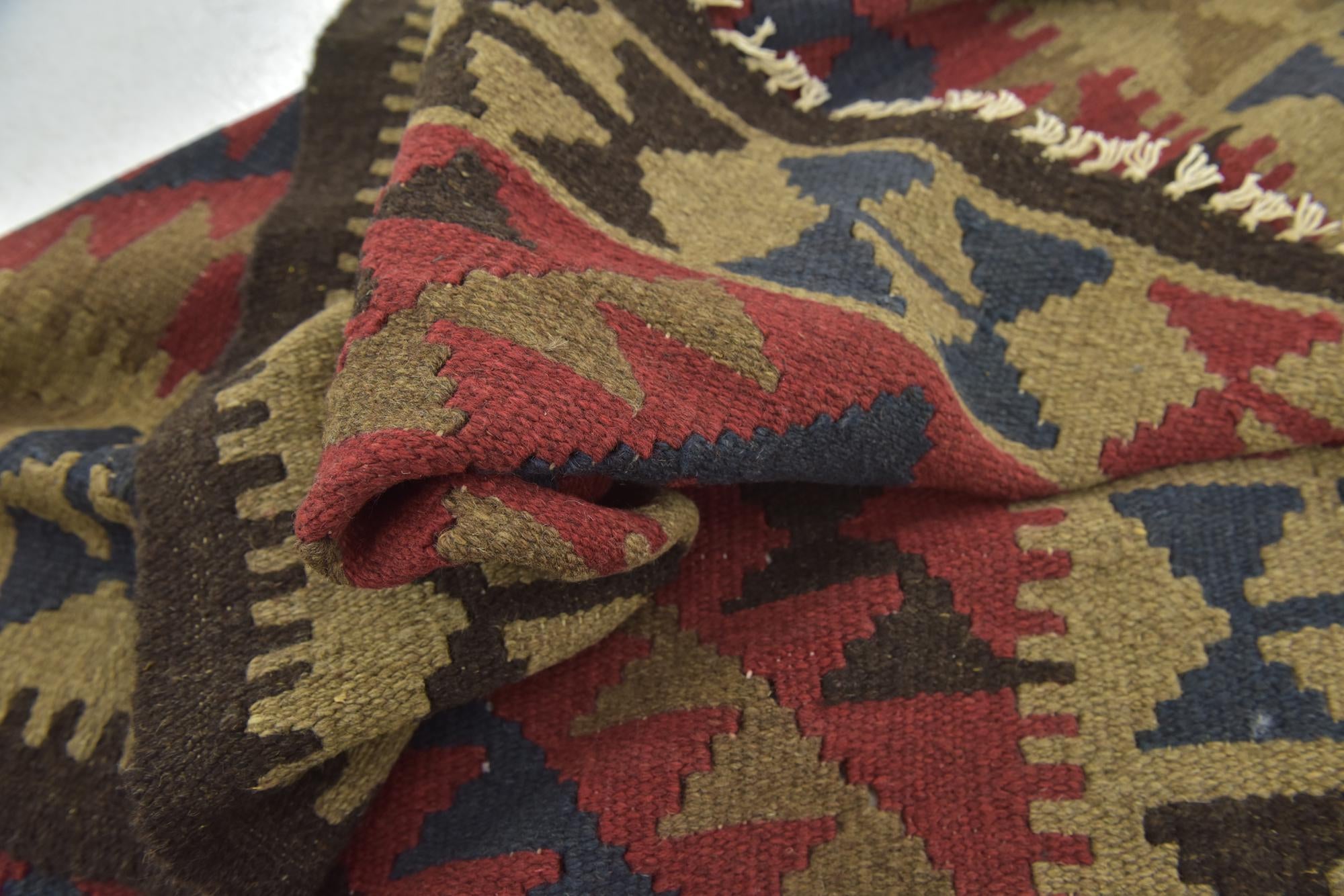 3' 6 x 4' 10 Hand Woven Kilim Maymana Wool Rug