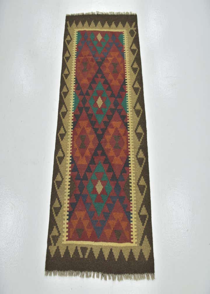 2' 9 x 4' 4 Hand Woven Kilim Maymana Wool Rug