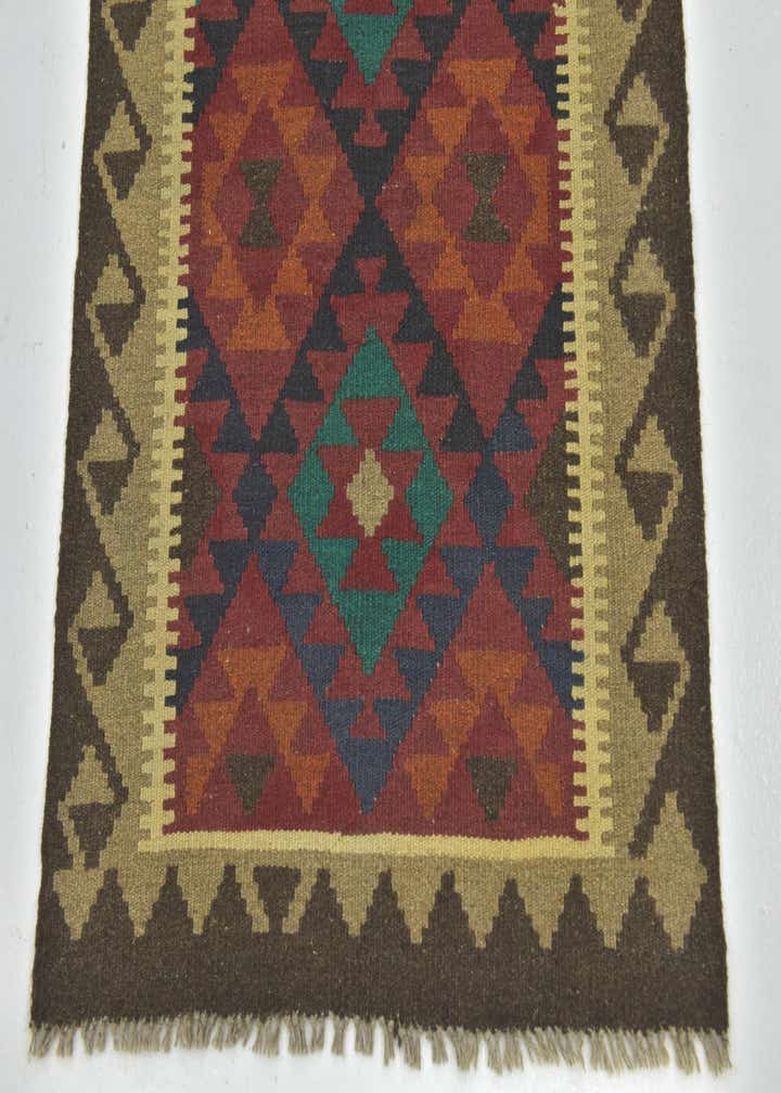 2' 9 x 4' 4 Hand Woven Kilim Maymana Wool Rug