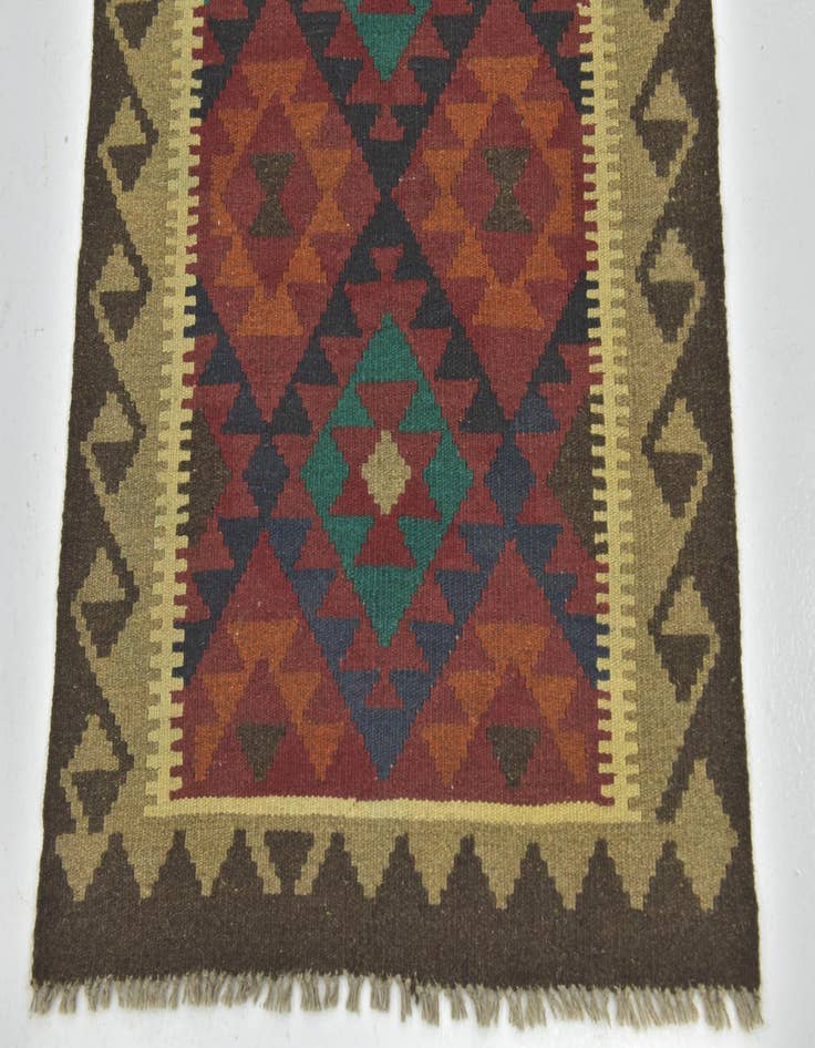 Detail image of 2' 9 x 4' 4 Hand Woven Kilim Maymana Wool Rug