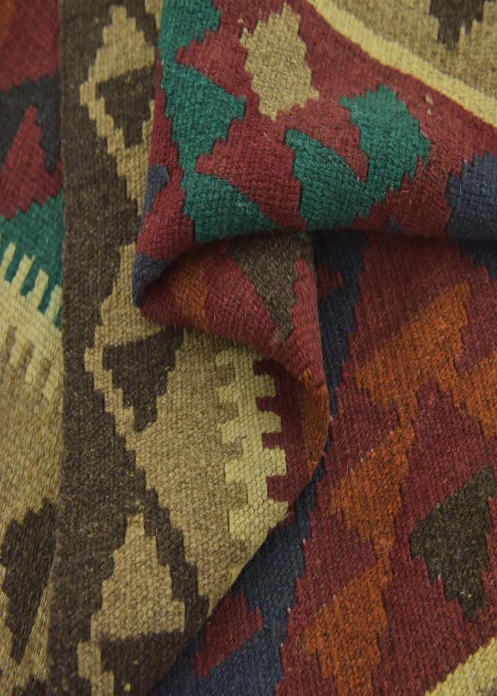 2' 9 x 4' 4 Hand Woven Kilim Maymana Wool Rug