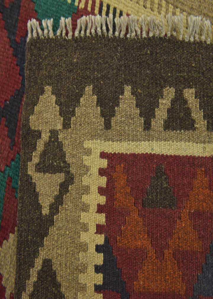 2' 9 x 4' 4 Hand Woven Kilim Maymana Wool Rug