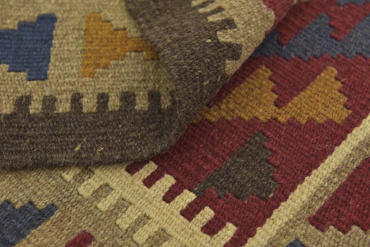 Detail image of 2' 8 x 4' 2 Hand Woven Kilim Maymana Wool Rug