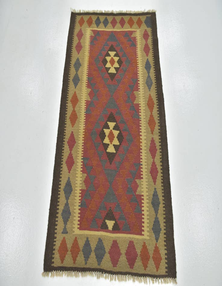 Detail image of 3' 2 x 4' 8  Hand Woven Kilim Maymana Wool Rug