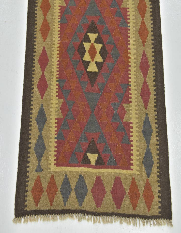 Detail image of 3' 2 x 4' 8  Hand Woven Kilim Maymana Wool Rug